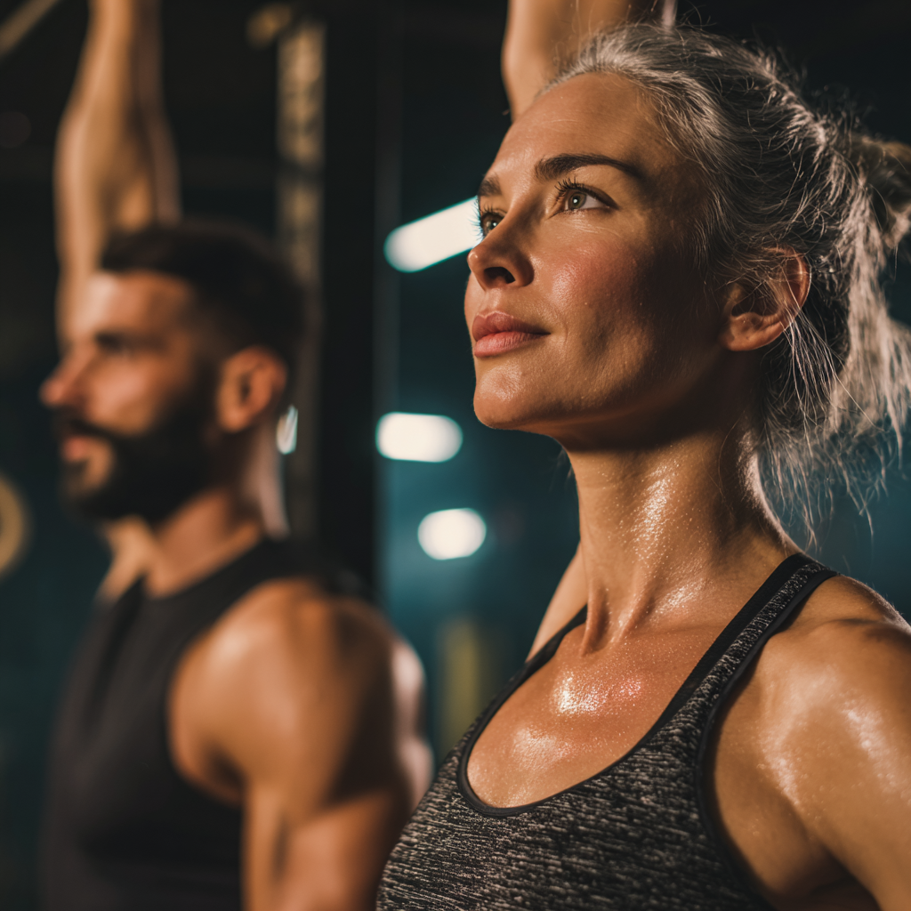 Diverse group of Romanian adults celebrating their fitness achievements together outdoors, showing genuine joy and camaraderie after completing a motivational training session